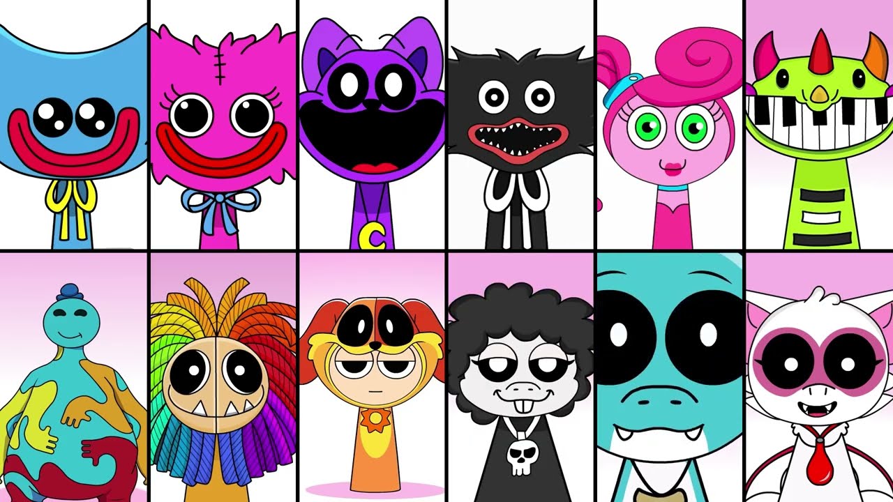 Sprunki OC: All Poppy Playtime Characters —Huggy Wuggy,Kissy Missy, CatNap, Killy Willy, Yarnaby