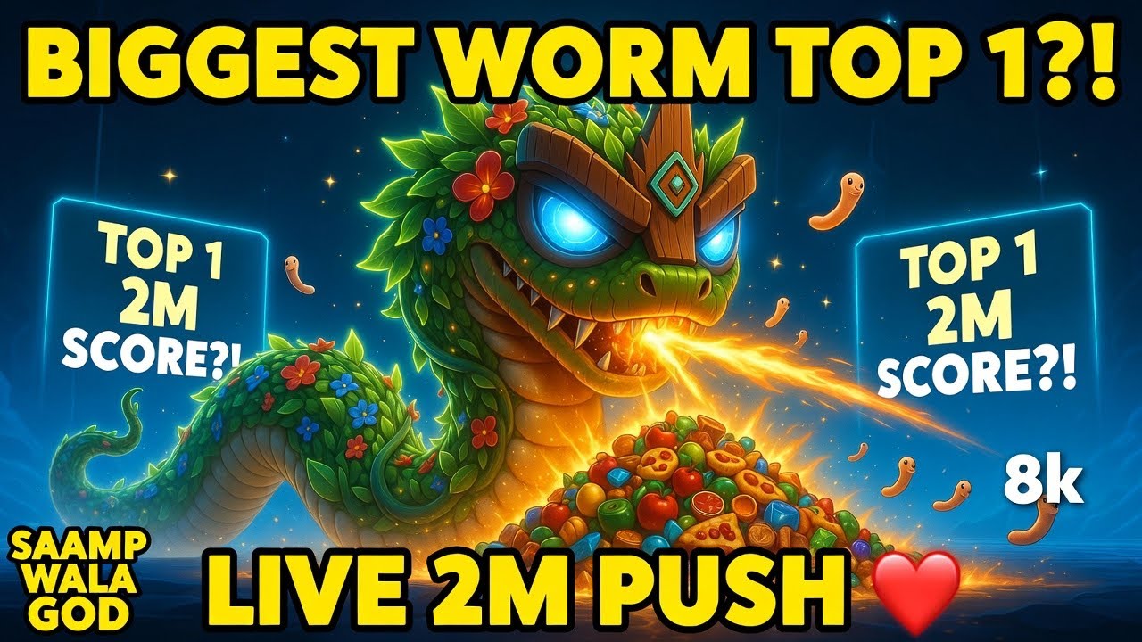 🔴 Worms Zone LIVE – 2 Million Challenge! Thank You 2600 Subs 🐍🏆 (Saamp Wala God)