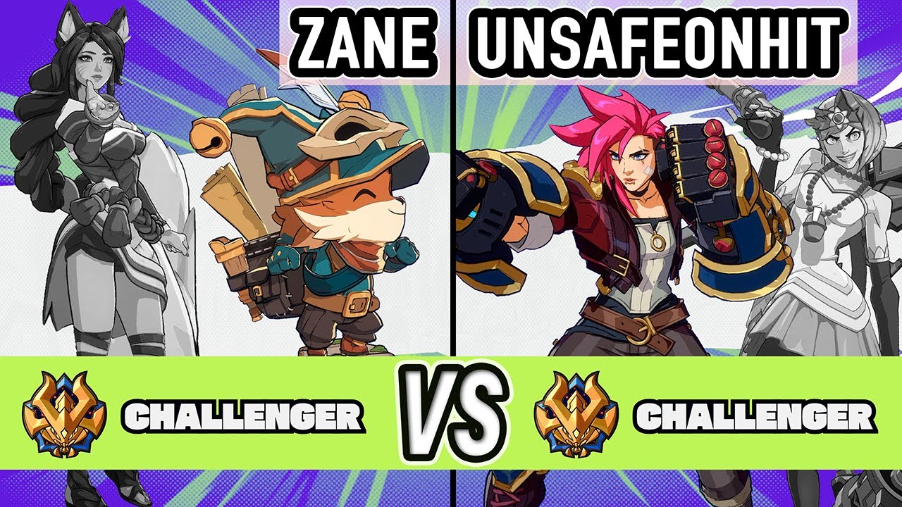 2XKO ▰ Zane (Teemo / Ahri) vs UnsafeonHit (Vi / Jinx) ▰ High Level Gameplay