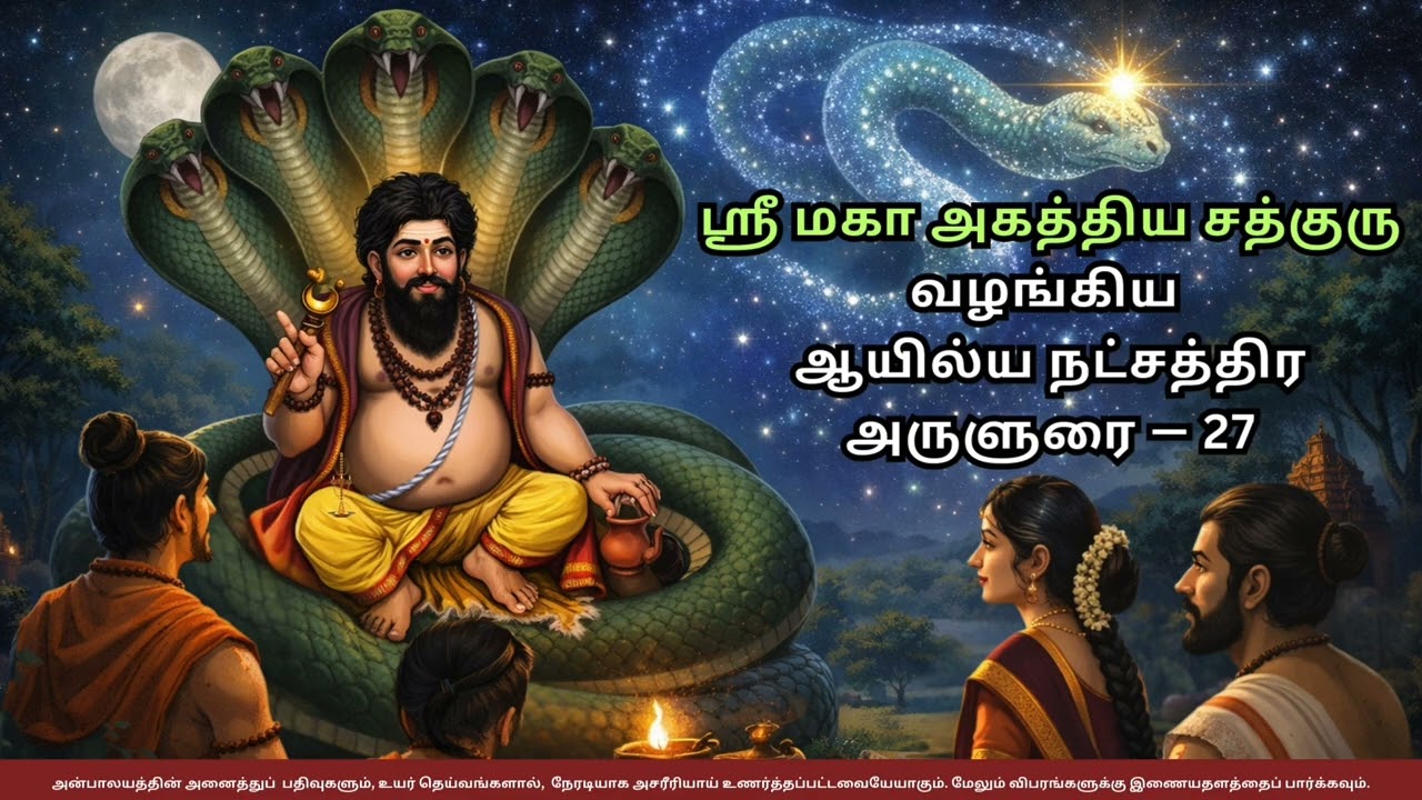 ஸ்ரீ மகா அகத்திய சத்குரு வழங்கிய ஆயில்ய நட்சத்திர அருளுரை — 27