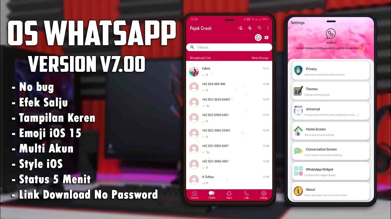 🔴UPDATE WA M0D Terbaru 2021 | OS WhatsApp v7.00 dengan Fitur Lengkap -Anti BanN3d