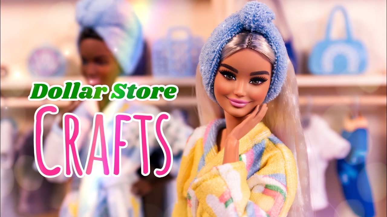 Let’s Make Doll Self Care Stuff Using Items From the Dollar Store : Robe, Slippers, Beach Towel, Hai