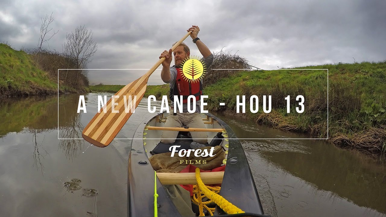 A new canoe (Hou 13) on the river Yeo in North Somerset.