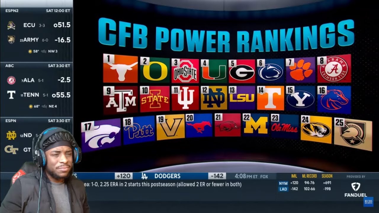 REACTING TO College Footbal Rankings!