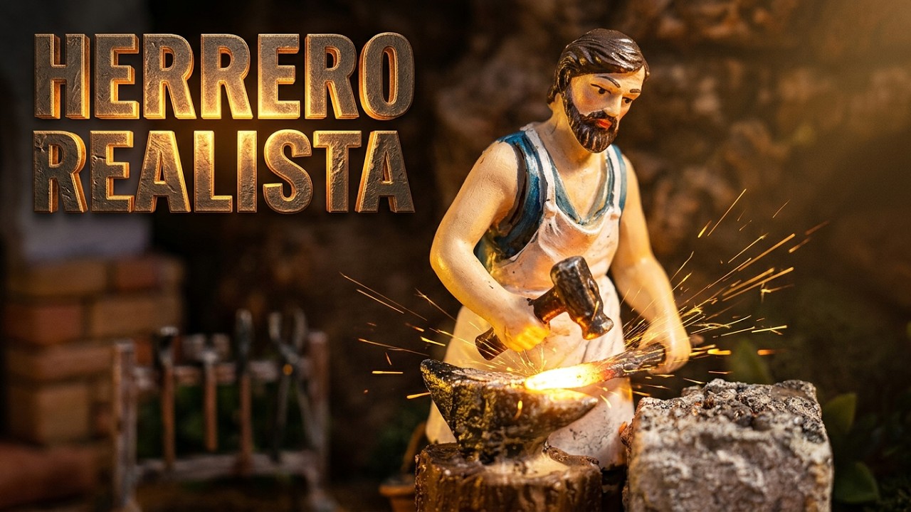 DIY - TUTORIAL Como hacer Herrero con movimiento para belenes 🔨🔨🔨🔨🔨