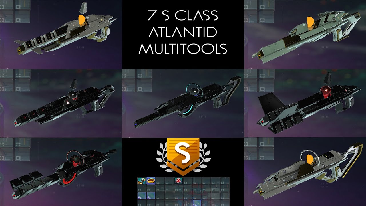 No Man's Sky - 4 Black & 3 Grey S Class Atlantid Multitools
