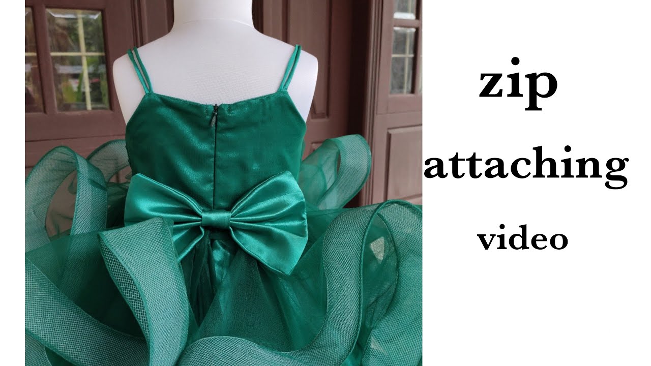 How to attach invisible zip in layer frock / zip stitching video in layered Frock