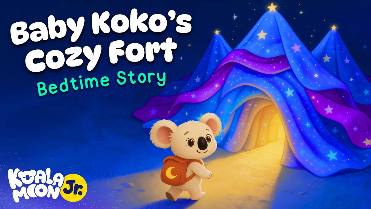 Baby Koko's Cozy Fort 🏰 ✨ Sleepy Toddler Bedtime Story 💤 with Baby Sleep Music 🎵
