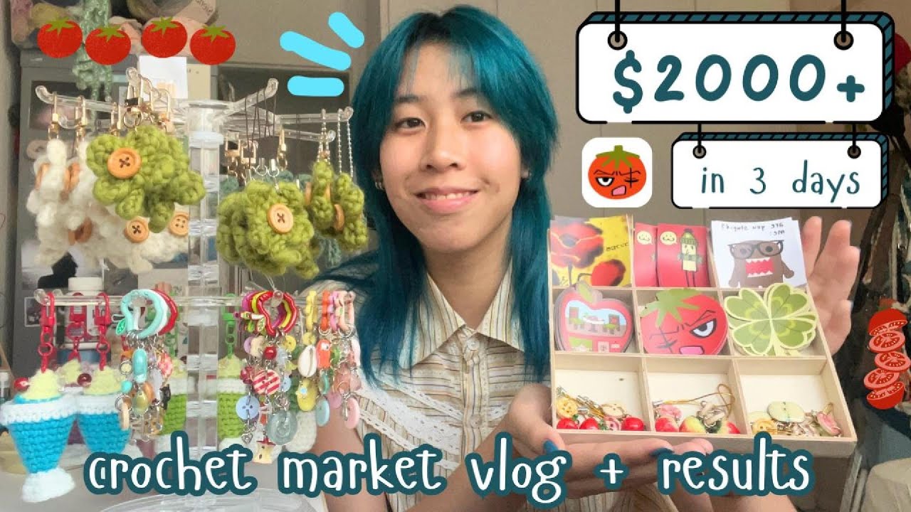 my BEST market ever! crochet market vlog, results & tips! | ravenister13🍀