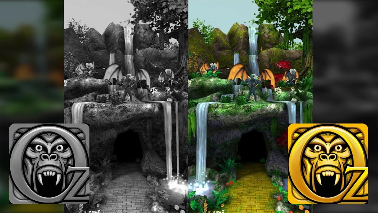 Black and White Temple Run Oz Vs Color Temple Run Oz - Temple Run like Games (Android/iOS) Gameplay