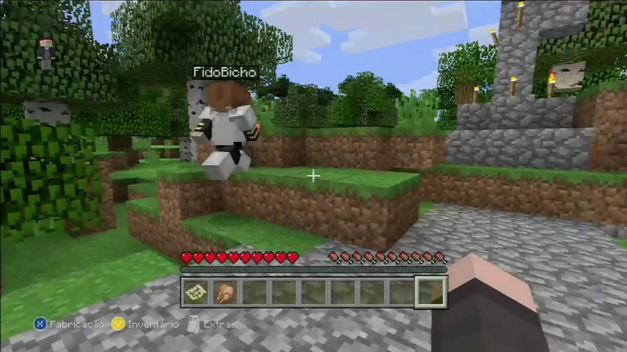 Jogando MINECRAFT online de maneira pratica (xbox 360)