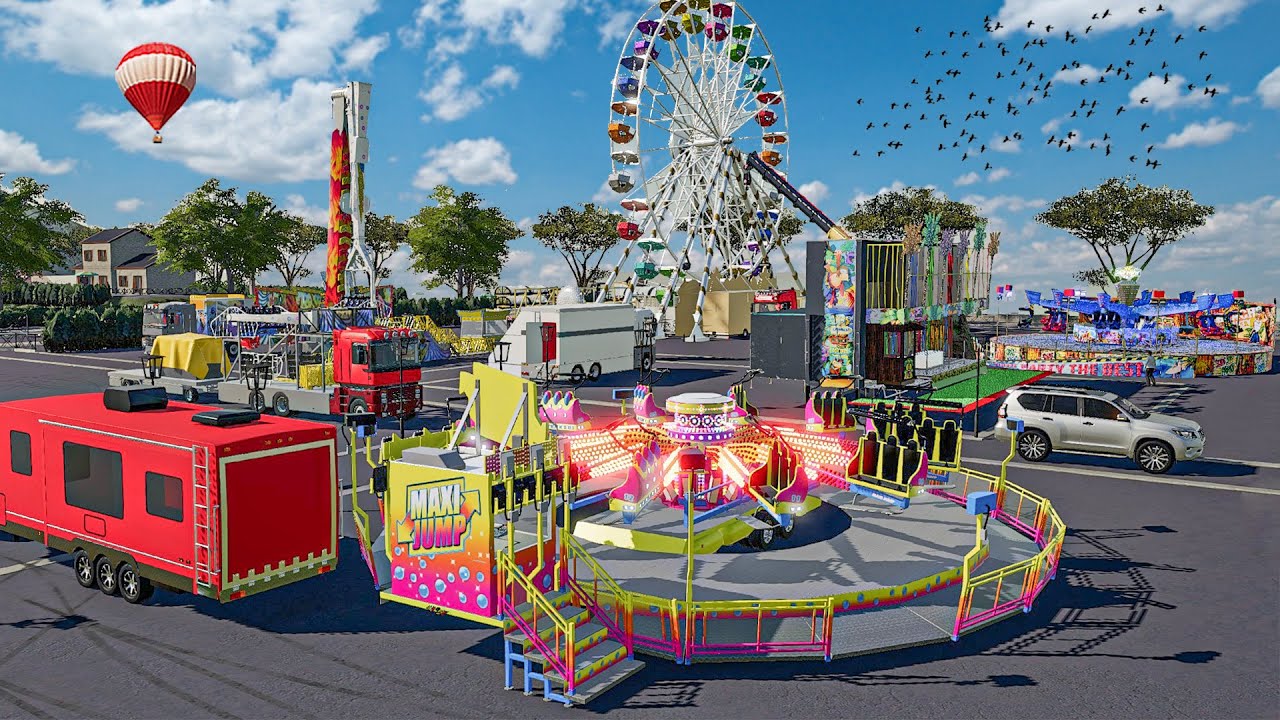 Arrivée des Forains et Mise en Place des manèges sur la Grand-Place | Farming Simulator
