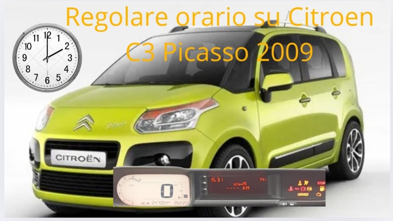 come regolare orario su Citroen C3 Picasso 2009