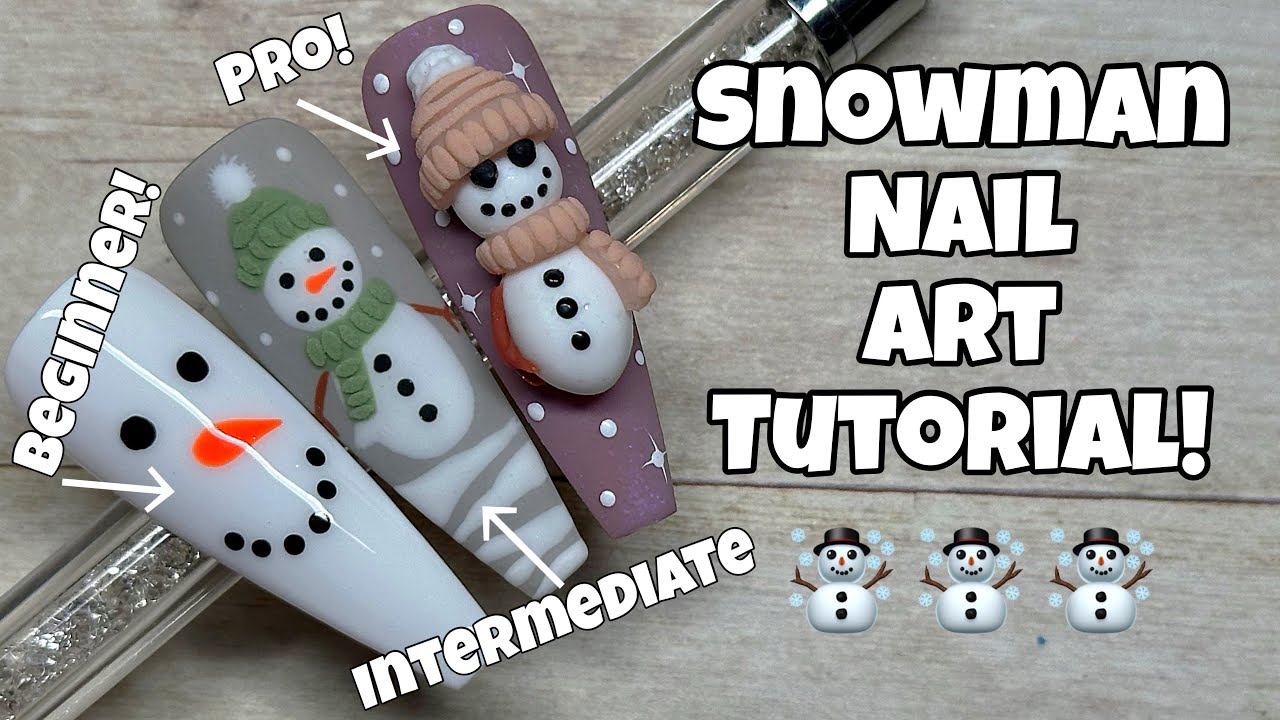 Snowman Nail Art Tutorial 3 ways!