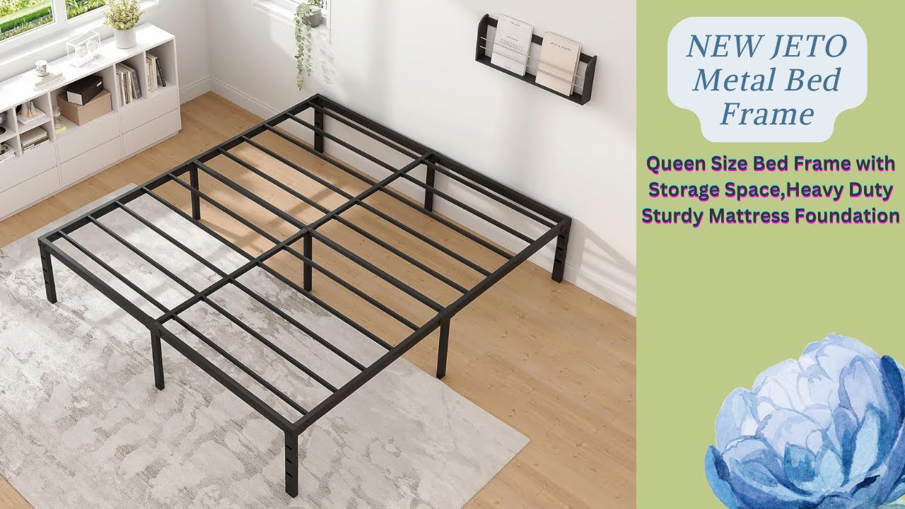Metal bed frame | Queen Size Bed Frame with Storage Space | Easy Assembly | Amazon