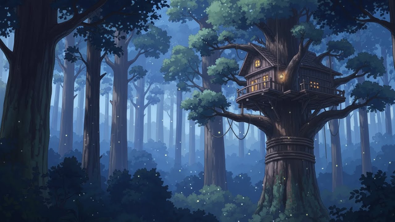 A Quiet Rainy Day in the Tree House | Ghibli Calm Moments | Ghibli-Style Video