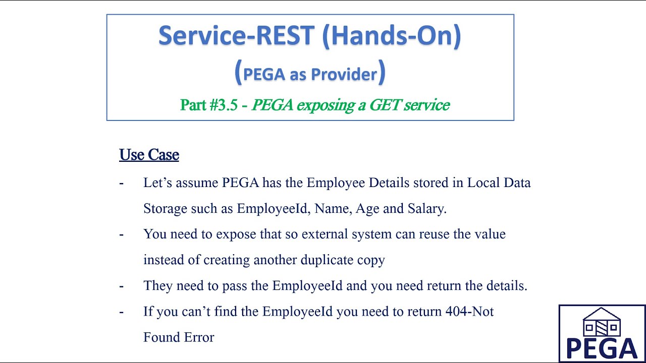 Rest API Part #3.5 - Service-Rest - #PEGA exposing a #GET service with real time use-case