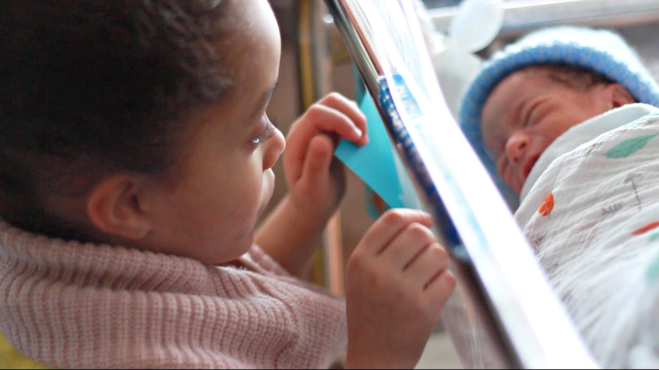 First Time Big Sister Meets Twin Brothers