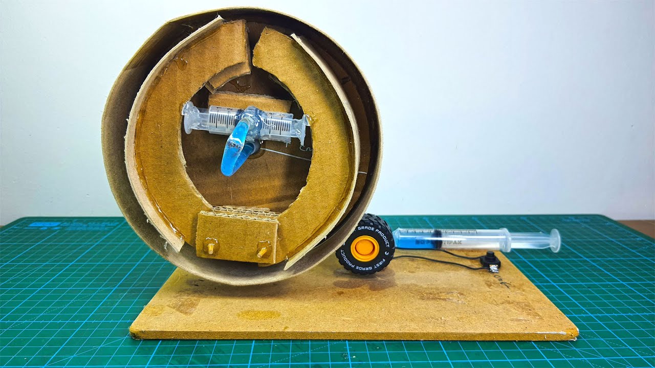 How to Make A Hydraulic Brake Project - Hydraulic Drum Braking System - Shoe Brake System