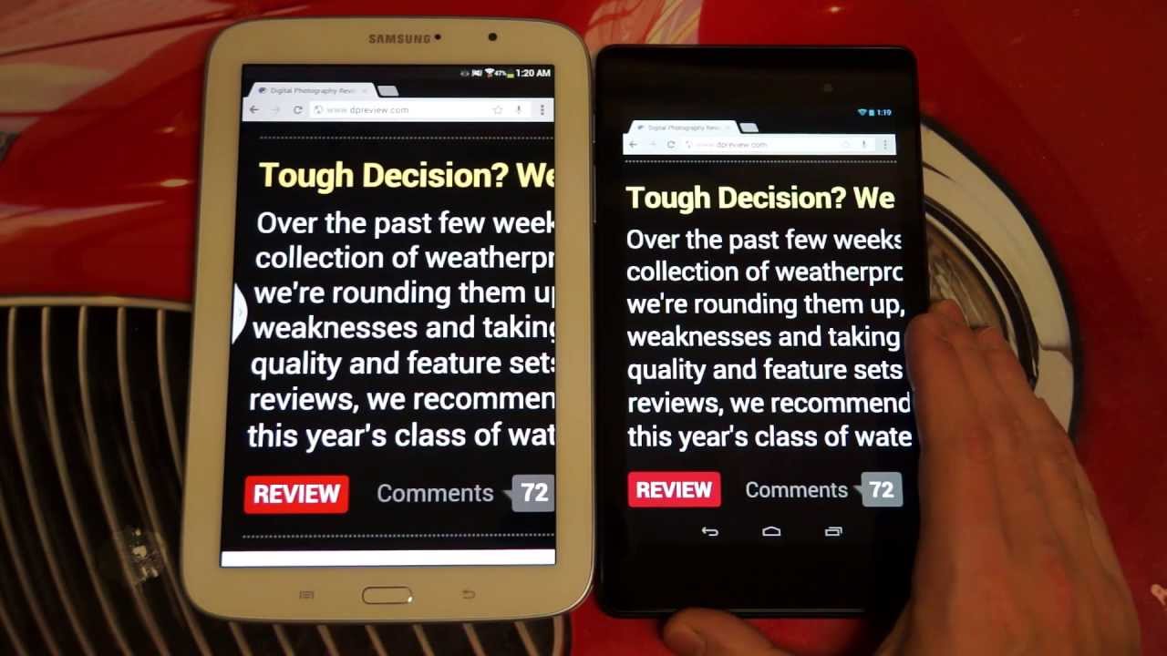 Google Nexus 7 2nd Generation (2013) vs Samsung Galaxy Note 8.0