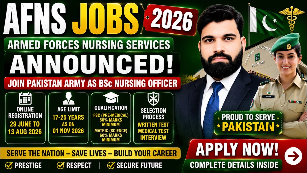 Join Pakistan Army as AFNS (BSc Nursing) | AFNS Jobs 2026 Announced
