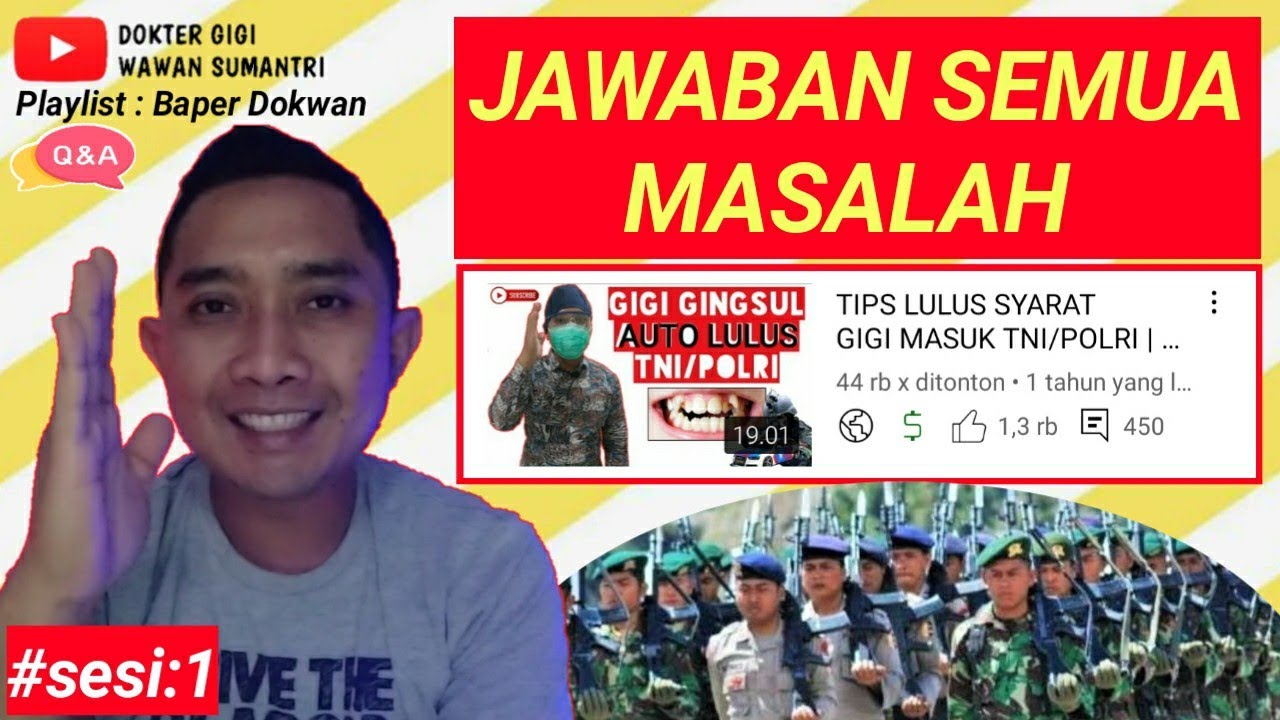 BALAS PERTANYAAN TIPS LULUS SYARAT GIGI MASUK TNI/POLRI #qna #syaratgigi #masuktnipolri #doktergigi