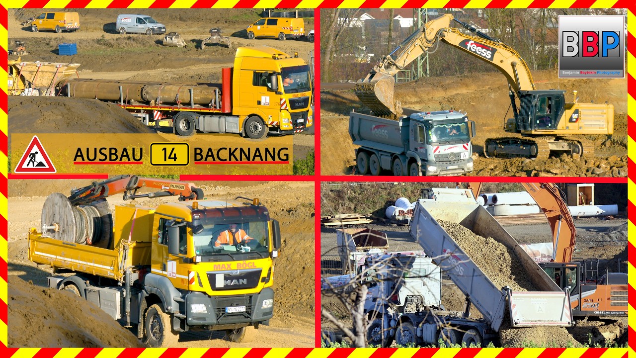 👷 CAT 336, Mercedes, MAN - B14 Backnang, 09.12.2025.  #caterpillar336