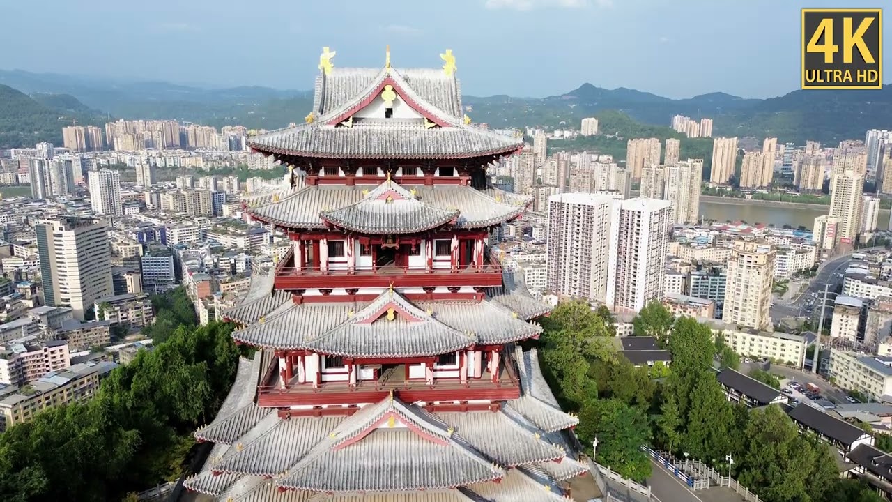 航拍四川省巴中市