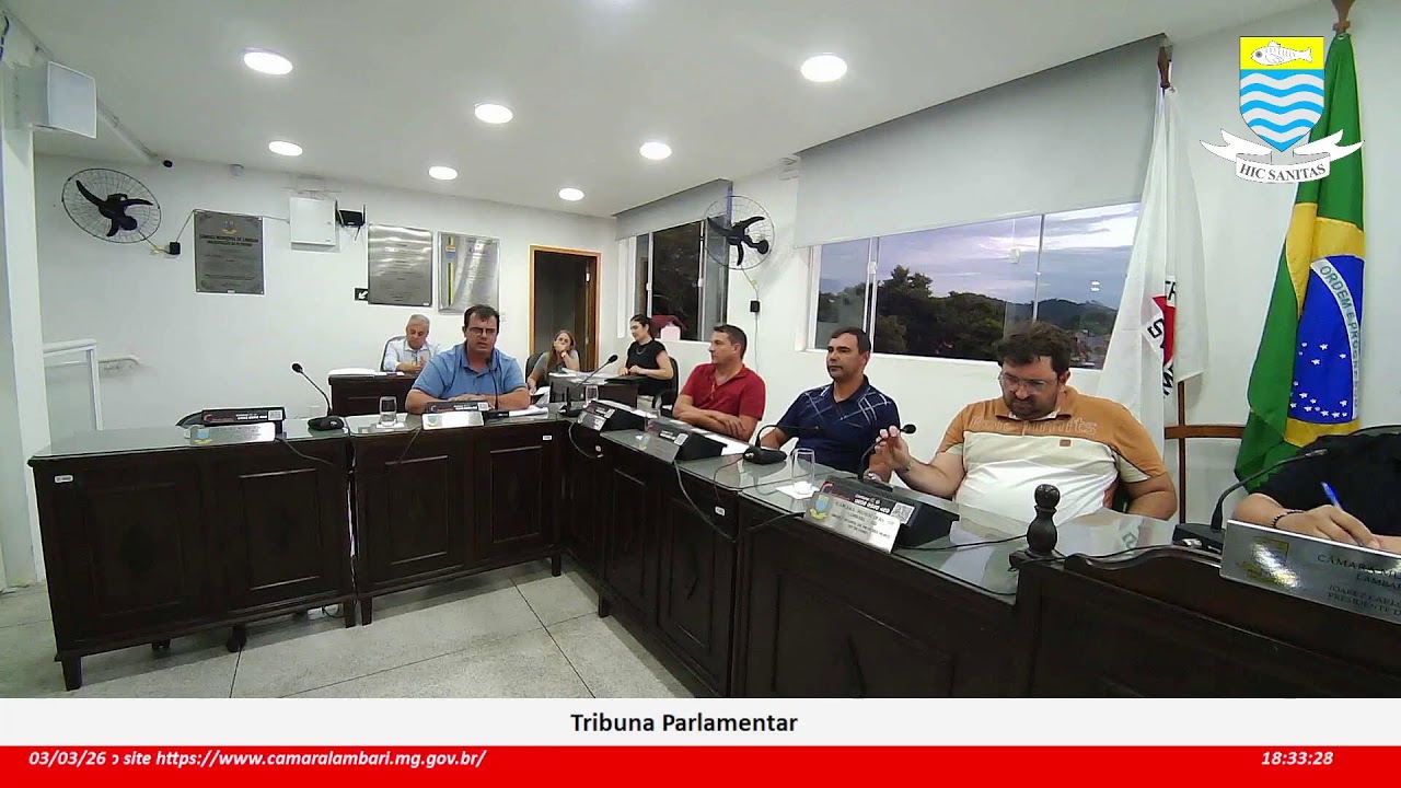 Sessão Ordináia da Câmara Municipal de Lambari MG 03/03/2026