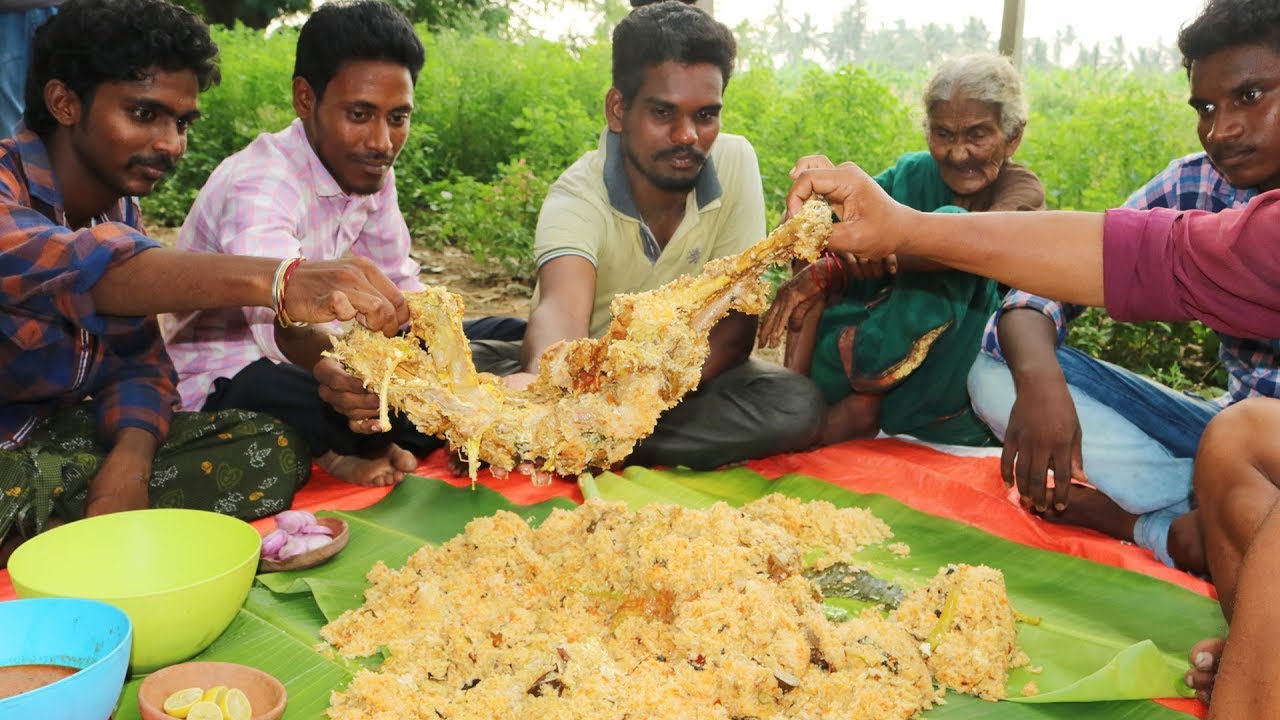 Full Goat Biryani By World's Oldest Chef Mastanamma | Country foods