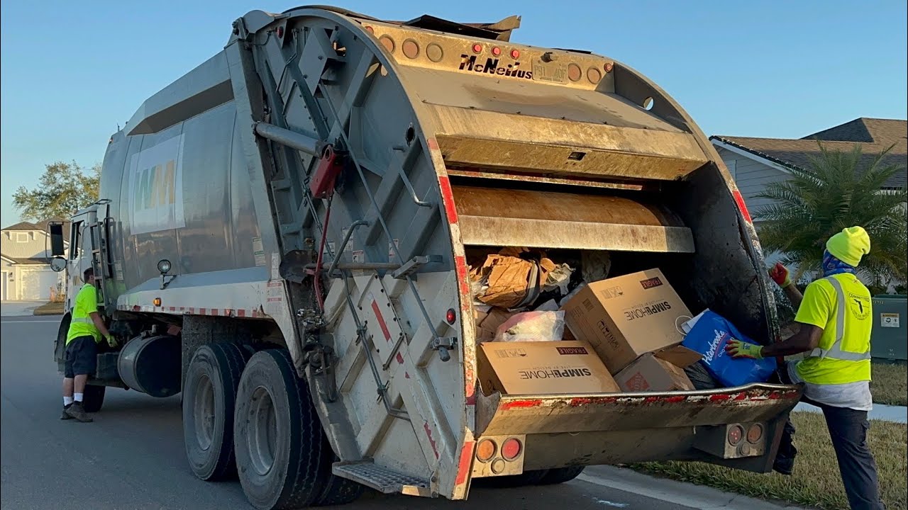 Massive Garbage Truck Compilation: Roaring Old WM Rear Loaders in Clay County