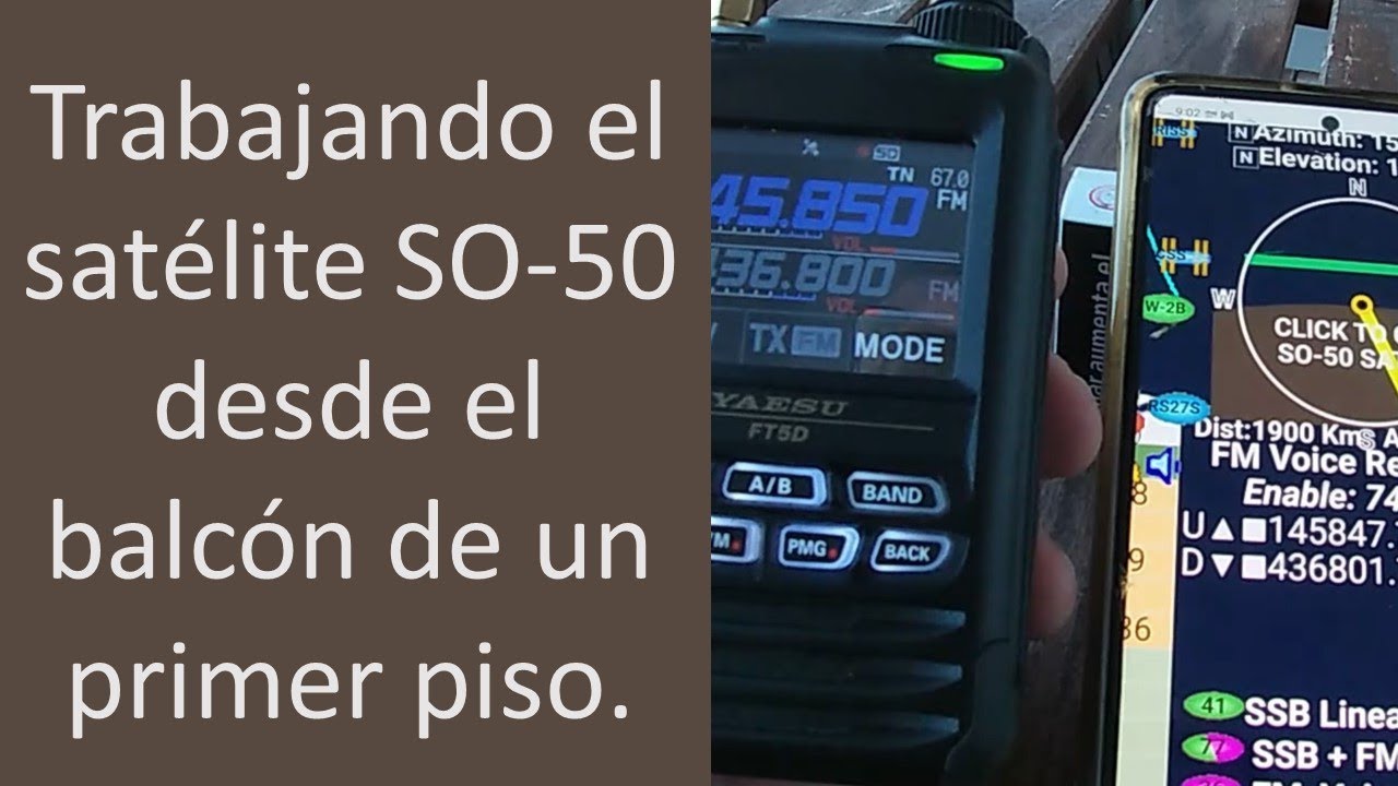 Trabajando el satélite SO-50 desde el balcón de un primer piso