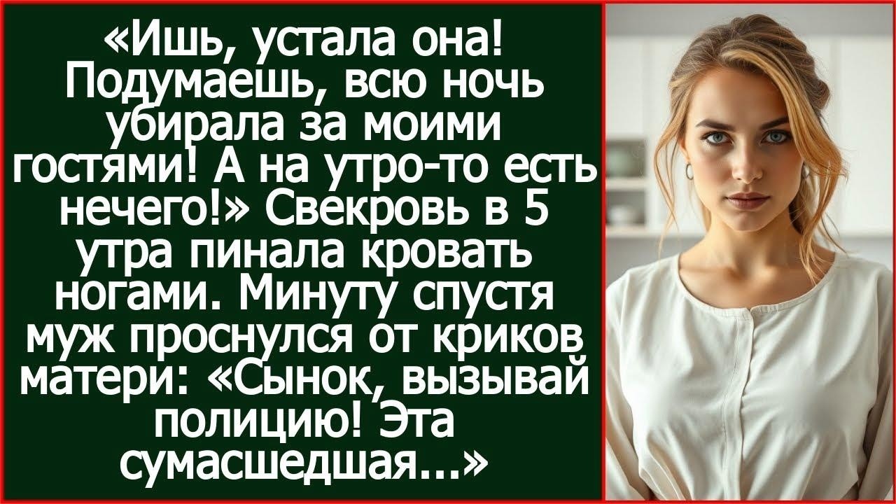 Подумаешь, всю ночь убирала за моими гостями! А на утро-то есть нечего! Свекровь в 5 утра