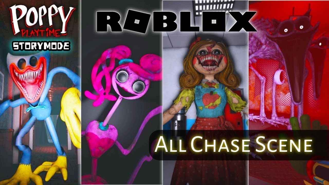 All Chase (DEATH) Scene | Poppy Playtime STORYMODE Chapter 1-2-3 Roblox Demo