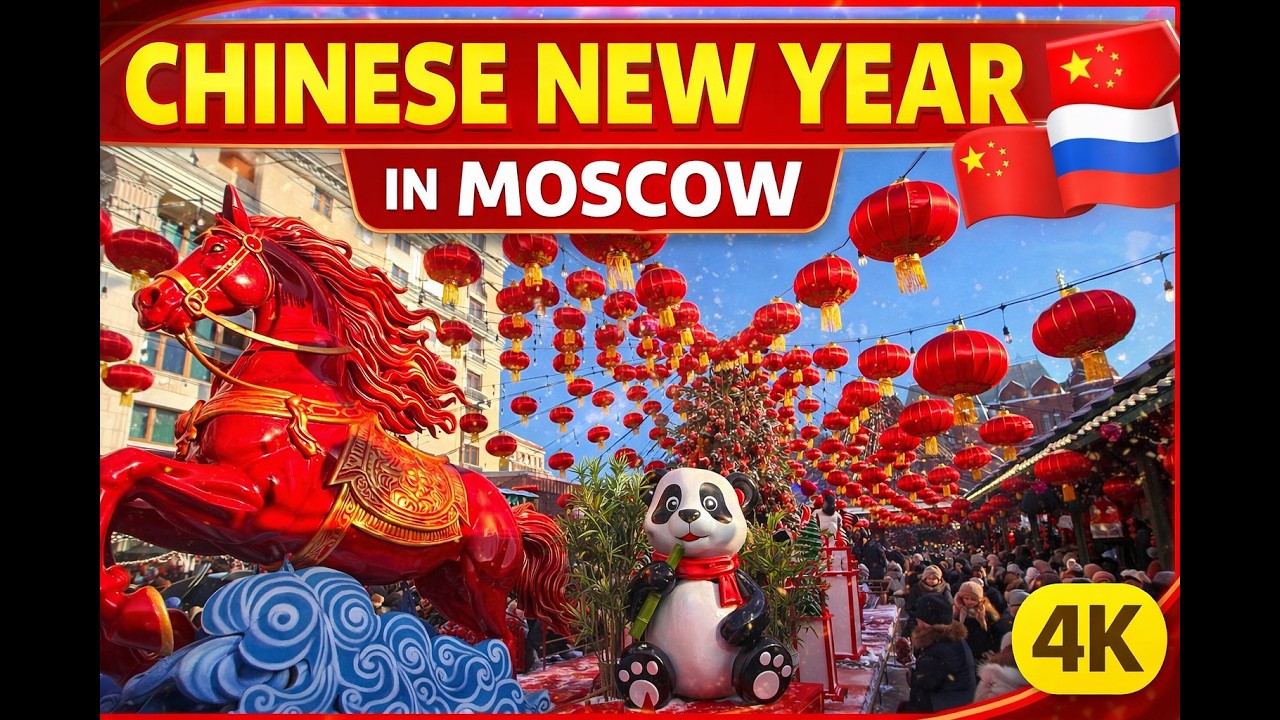 Chinese New Year in Moscow 🧧 | Festive Walk in the City Center | 4K