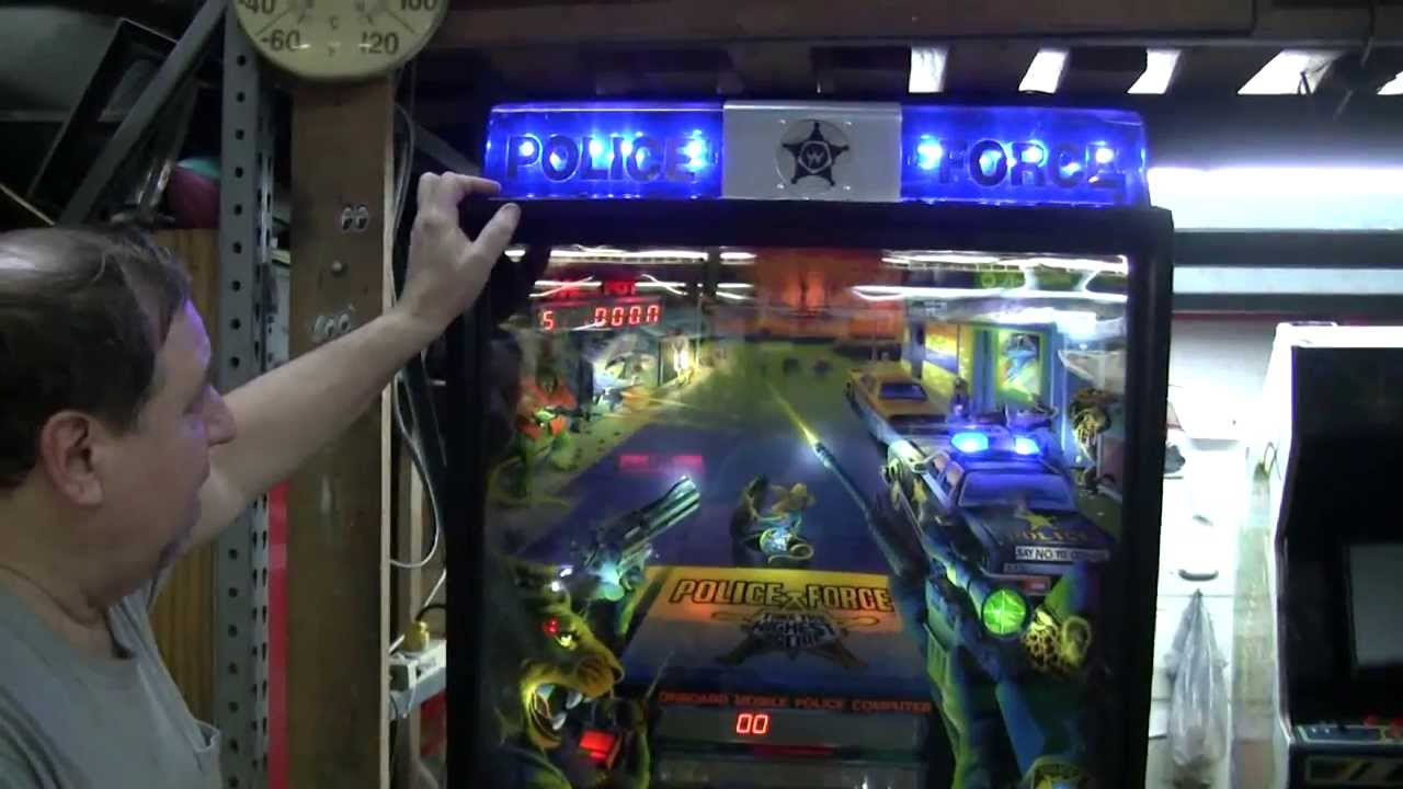 #491 Игровой автомат Williams POLICE FORCE и эта крышка специального заказа! TNT Amusements