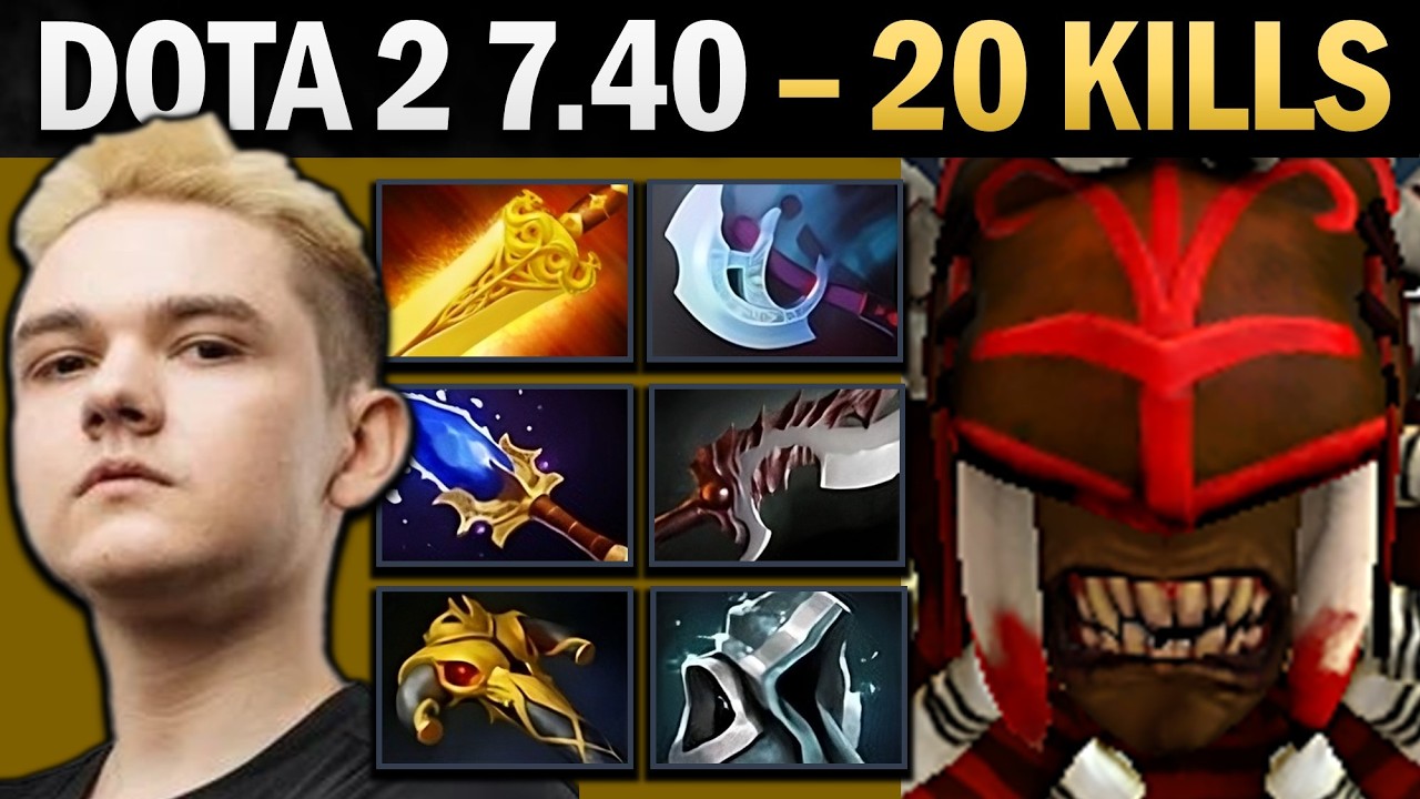 Bloodseeker Pro Carry with Manta and 20 Kills - Gameplay Dota