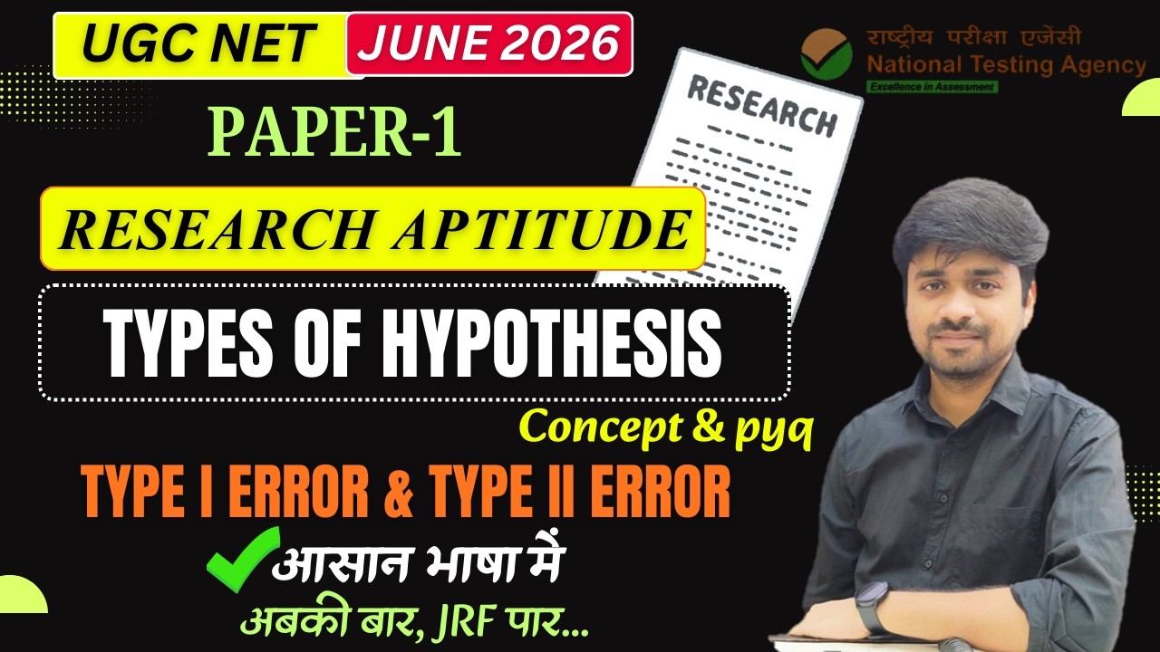 UGC NET JUNE 2026 | Research Aptitude | Unit-2 | TYPES OF HYPOTHESIS   #ugcnet #ugcnetpaper1