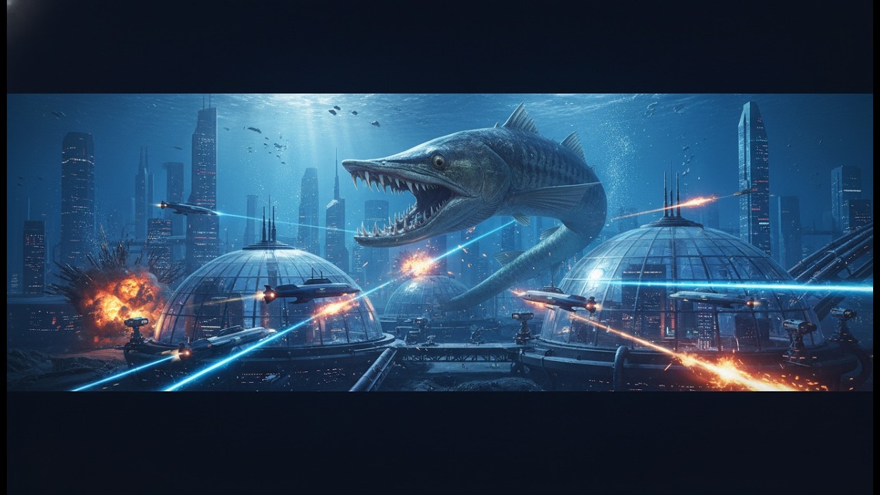 underwater city defense an unexpected clash with giant predators