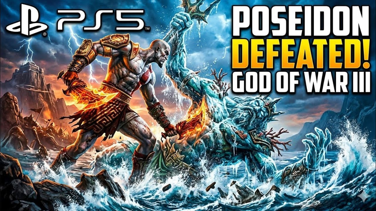 KRATOS vs POSEIDON : The Ultimate Boss Fight 🔱 | God of War 3 Remastered (PS5) 4K 