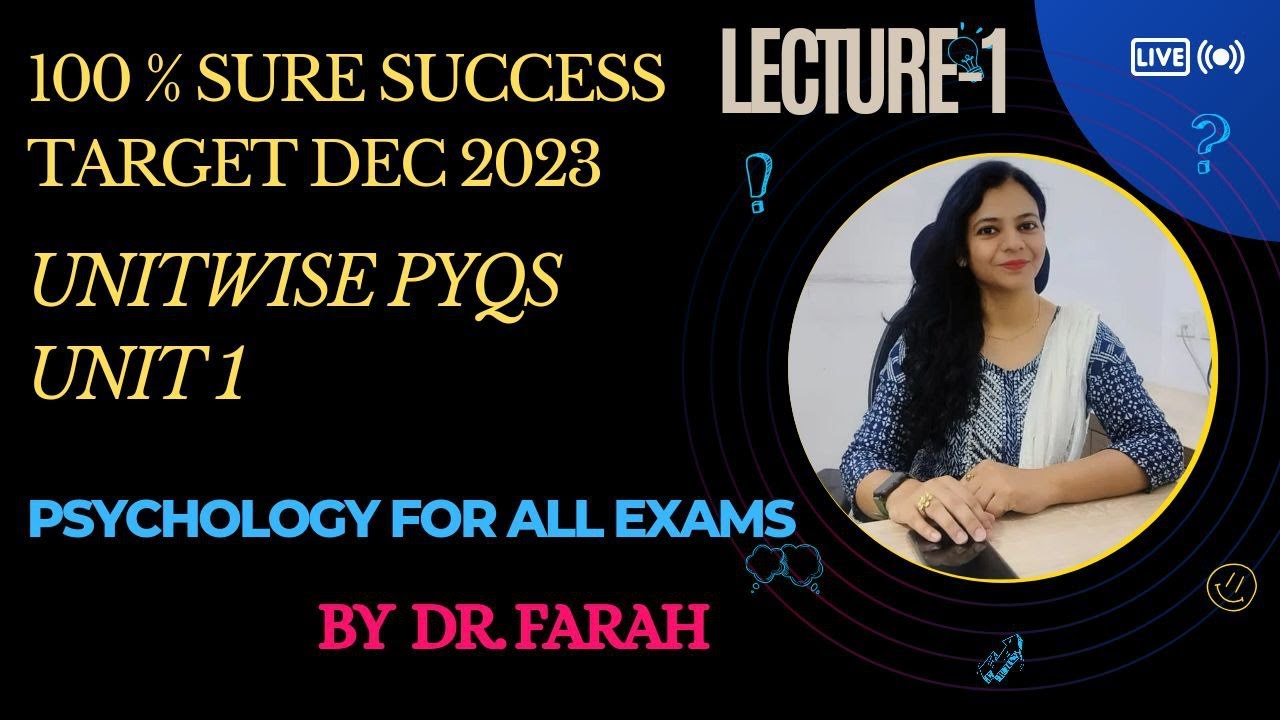 Unit-Wise PYQs for December 2023.  -   Psychology for all exams