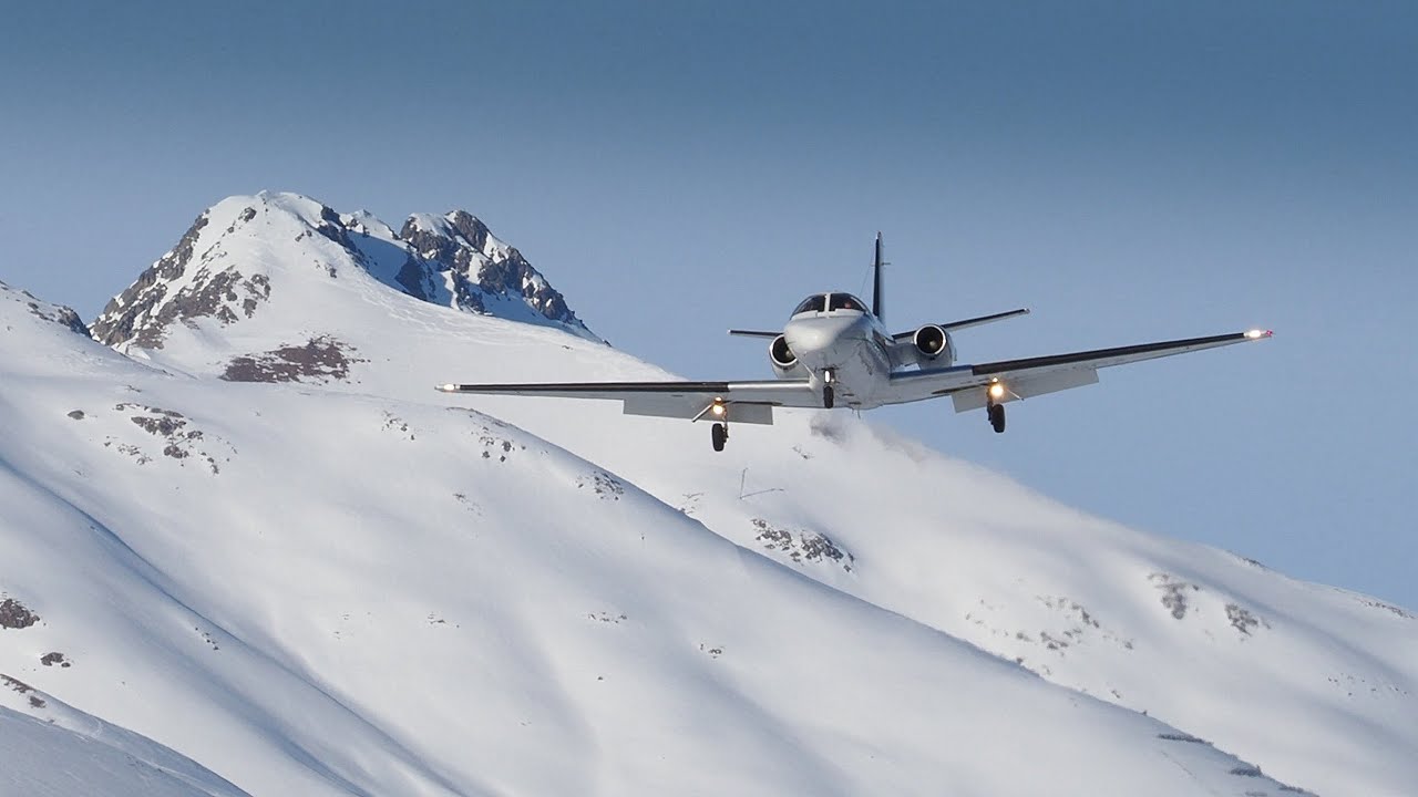 [4K] Cessna 550 Citation II | VallJet | F-GGGA | Landing and Take-Off at Samedan Airport