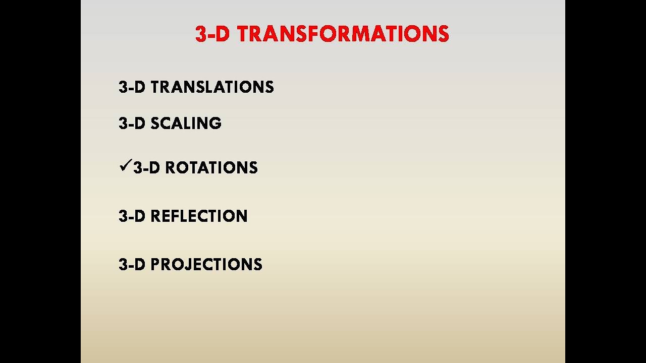 3D ROTATION ABOUT AN ARBITRARY AXIS