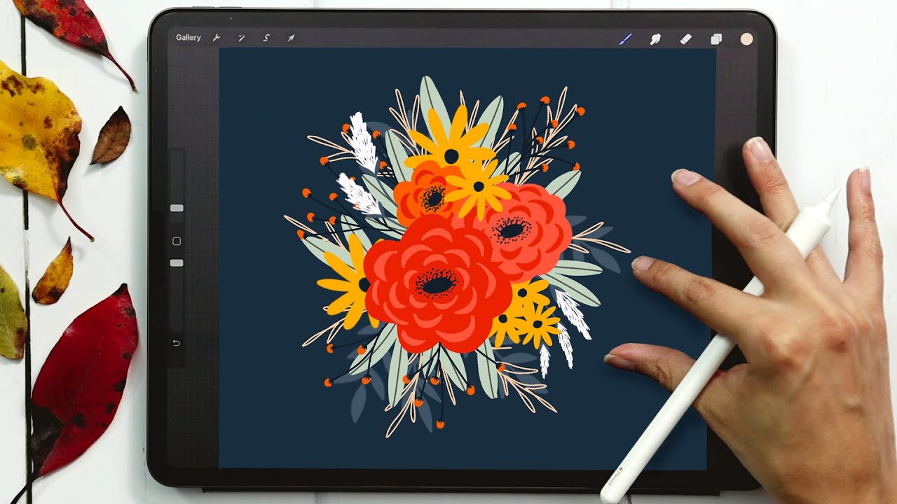 Flat Fall Florals in Procreate