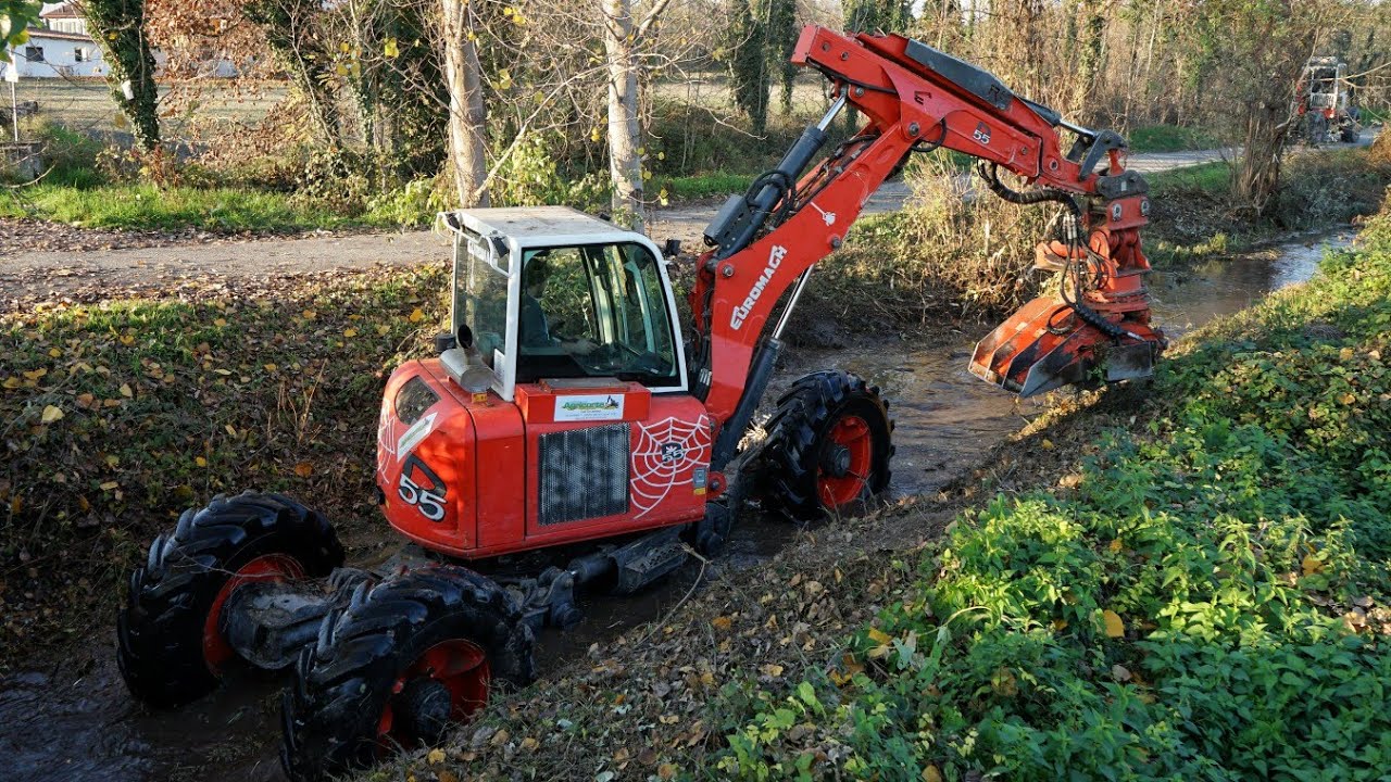 PULIZIA FOSSI | 2× Ragni Euromach R55 - 8500 | Spider Excavators