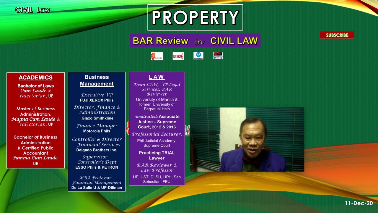 PROPERTY - CIVIL LAW - General PRINCIPLES - OWNERSHIP - Dean JOE-SANTOS B. BISQUERA