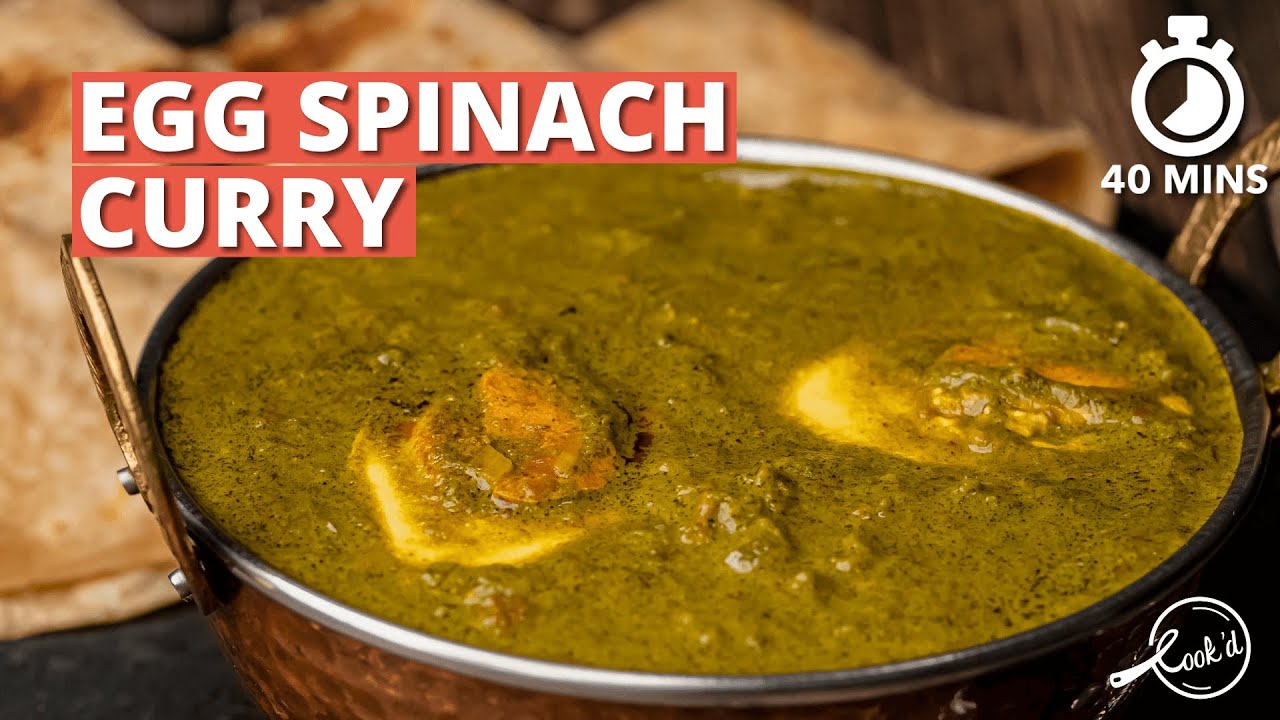Egg Spinach Curry Recipe | Healthy Palak Anda Curry | Easy Egg Curry Recipes | Cookd