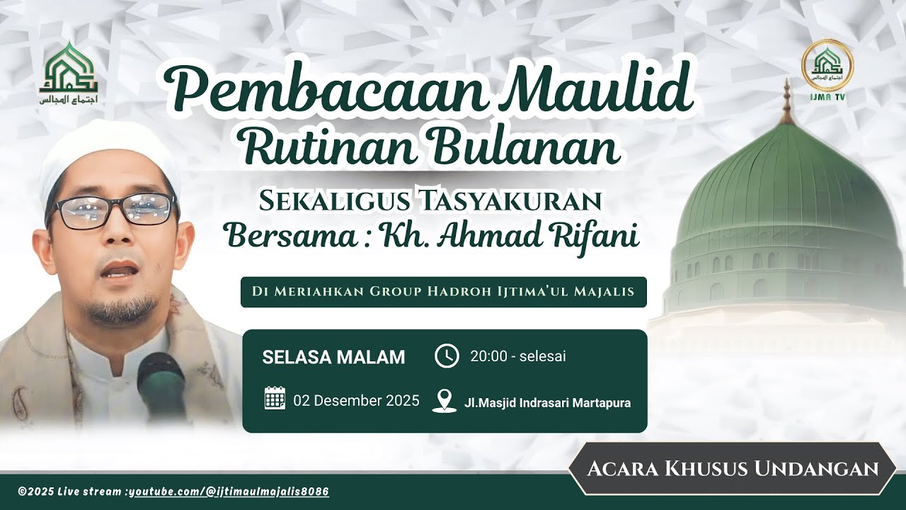 Pembacaan Maulid Rutinan Bersama : Kh. Ahmad Rifani, 02/12/2025