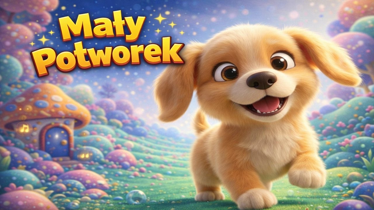 Mały Potworek - Piosenka i bajka 3D o Piesku 🐶 dla dzieci (,,Piesek - skacze na mnie