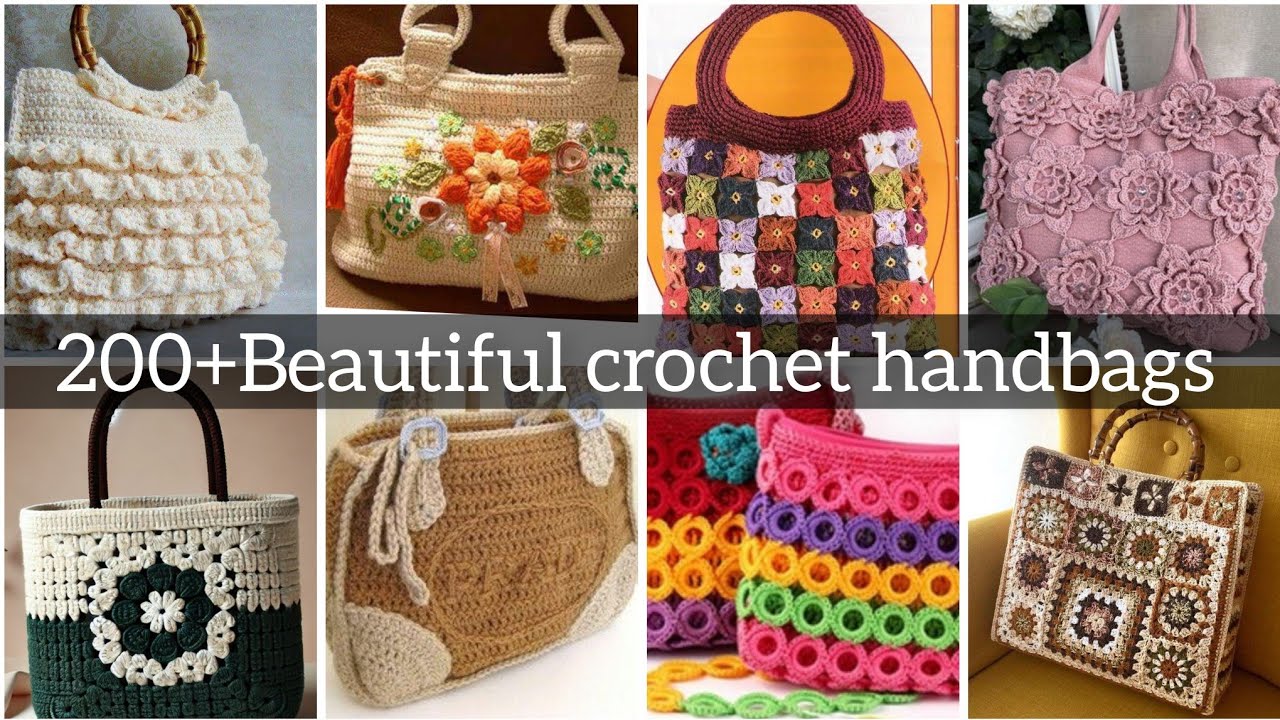 Latest attractive crochet handbags designs/unique crochet purse designs for ladies 